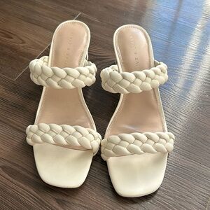 White braided heel